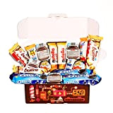 Coffret cadeau de chocolats I Cadeau original pour anniversaires, enfants, amoureux - Kinder Bueno White, Happy Hippo, Kinder Joy, Nutella, ...