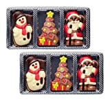 Confiserie Weibler | Figurines de Noël en chocolat au lait : 2 x Bonhomme de neige, 2 x Arbre et ...