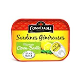 Connétable Sardines généreuses marinade citron-basilic sans huile - La boîte de 98g