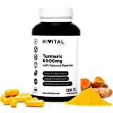 Curcuma Extrait concentrée 6000 mg avec 285 mg de Curcumine et Poivre Noir | 120 gélules végétales | Antioxydant puissant ...