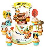 Décoration de gâteau d'anniversaire pour enfant - Motif renard - Forêt de renard