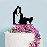 Décoration de gâteau de mariage pour couple de mariés avec chien berger australien personnalisé pour gâteau de mariage