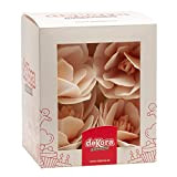 Dekora - Décoration Comestible en Azyme pour Gâteau d'Anniversaire Disque Azyme Orquidée Couleur Blanc - 8,5 - 7,5 cm