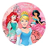 Dekora- Disque Comestible des Princesses Disney pour la Décoration du Gâteau d'anniversaire-20 cm, 236037, Multicouleur