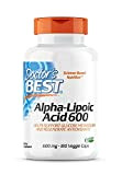 Doctor's Best, Alpha-Lipoic Acid (Acide Alpha Lipoïque), 600 mg Depot, 2-Day-Dose, 180 Capsules, Hautement Dosé, Testé en Laboratoire, Sans OGM, ...