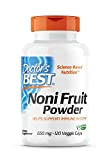 Doctor's Best, Noni Fruit Powder (Poudre de Fruit de Noni), 650mg, 120 Capsules végétaliennes, Testé en Laboratoire, Sans Gluten, Sans ...