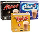 Dolce Gusto Boissons au Chocolat - 24 Capsules (8 Mars + 8 Twix + 8 Milky Way)