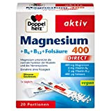Doppelherz Magnesium 400 DIRECT Complément alimentaire avec magnésium pour favoriser le bon fonctionnement musculaire, avec de la vitamine B6, B12 et ...