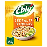 EBLY Céréales/Lentilles Couscous/Blé/Lentilles Corail/Blondes Cuisson 10 Minutes Set de 6 x 3 Sachets Cuisson de 100 g