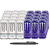 Energy sans sucre: 1x12 Monster Ultra Violet et 1x12 Monster Ultra White (total 24 x 0,5 L cannette) Incl. stylo ...