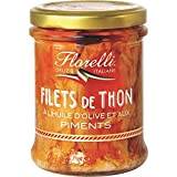 Florelli Filets de thon à l'huile d'olive pimentée - Le bocal de 140g net égoutté