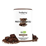 foodspring Muesli protéiné, au chocolat, 360g, ingrédients 100% bio, 29g de protéines par portion. Vegan et sans lactose.
