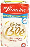 Francine Farine de blé, type 45, tous usages, 100 % blé de France - Le paquet de 1kg
