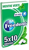 FREEDENT - Chewing-gum à la MENTHE VERTE, sans sucres - 5 Étuis de 10 dragées - 70 g