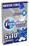 FREEDENT WHITE - Chewing-gum à la MENTHE FORTE, sans sucres - 5 Étuis de 10 dragées - 70g