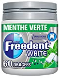 FREEDENT WHITE - Chewing-gum à la MENTHE VERTE, sans sucres - Boîte de 60 dragées - 84g