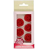FunCakes Marzipan Decorations Roses Red: Prêt à utiliser pour la décoration de gâteau, parfait pour les cupcakes, muffins et plus, ...