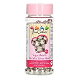 FunCakes Perles de Sucre Metallic Silver Sprinkles Bon Goût Parfait pour Décoration de Gâteaux 8 mm 100 g