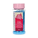 FunCakes Sugar Crystals Bleu: Sprinkles de gâteau, bon goût, parfait pour la décoration de gâteaux, cristaux de sucre colorés. 80 ...