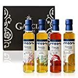 García de la Cruz - Coffret cadeau d'huile d'olive vierge extra biologique aromatisée (ail, basilic, piment et citron) - 4 ...