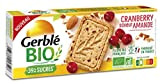 Gerblé Bio, Sablés bio saveur Amande Cranberry, Allégés en sucres, Sans huile de palme, 1 Paquet de 12 Biscuits, 132g, ...