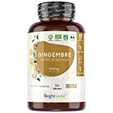 Gingembre Bio, 650 mg - 90 Gélules de Gingembre Bio en Poudre, Complément Alimentaire Vegan de Gingembre en Poudre Bio, ...