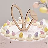 Ginger Ray Eggciting Easter EGG-224 Décoration de gâteau en bois avec oreilles de lapin Rose 18 cm