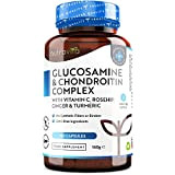 Glucosamine et Chondroitine Complex avec Vitamine C, Extrait de Rose Musquée et de Gingembre et Curcuma - Glucosamine Chondroïtine Gélules ...