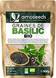 Graines de Basilic Bio 500G | Exclusivité Française | Favorisent la Satiété, Digestion, Détox, Peau | Similaires aux Graines de ...