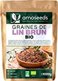 Graines de Lin Brun Bio 1KG | Entières, Sans Gluten, Sources d’oméga 3 | Qualité Supérieure