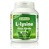 Greenfood L-lysine, 450 mg, dose élevée, 120 gélules, vegan - acide aminé. SANS additifs artificiels, sans organisme génétiquement modifié.