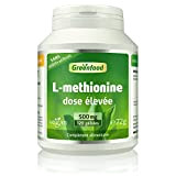 Greenfood L-méthionine, 500 mg, dose élevée, 120 gélules, vegan - acide aminé SANS additifs artificiels, sans organisme génétiquement modifié.