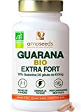 Guarana BIO Extra Fort, 5400mg par jour | 10% de Caféine Naturelle | 90 gélules vegan | Brûleur, Boost Physique, ...