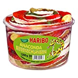 Haribo Anaconda Boas, Bonbons Gélifiés et Guimauve, Fruité, 30 Pièces, 1 Boîte de 1200 gr
