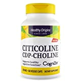 Healthy Origins, Citicoline CDP-Choline avec Cognizine, 250 mg, 60 Gélules végétaliennes, Testé en Laboratoire, Sans Gluten, Sans Soja, Végétarien