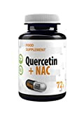 Hepatica Quercétine + NAC (N-Acétyl Cystéine) 500mg 120 Vegan Capsules, testé par un laboratoire tiers, sans gluten ni OGM