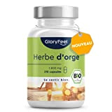 Herbe D'Orge Bio 1800 mg par Dose Quotidienne, 210 Capsules, Biologique, Hautement Dosée, Soutien la Production Cellulaire, Renforce le Système ...