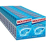 Hollywood Chewing Gum Ice Fresh - Parfum Menthe Fraîche – Sans Sucres avec Édulcorants - Lot de 20 paquets de ...