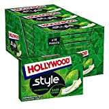 Hollywood Chewing Gum Style - Parfum Chlorophylle - Sans Sucres avec Édulcorants - Lot de 18 paquets de 12 gums ...
