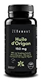 Huile d'Origan, 150 mg, 120 Capsules | avec Huile d'Olive Vierge Extra Biologique | 106 mg de carvacrol et 4,5 ...