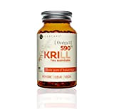 Huile de Krill pure| Concentré 1180mg | 90 gélules | Omega 3 EPA DHA et Antioxydant| Éco-responsable | Sans poisson ...
