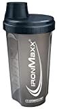 IronMaxx Shaker – Bouteille secoueur pour shakes protéinés avec bouchon rotatif – Couleur Anthracite – 1 x 700 ml
