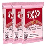 Kit Kat Nestlé Ruby Cocoa Beans, Lot DE 3, fruc htig Barre Chocolatée, Limit ierter Sublime Chocolat Verrou Rouges, Chocolat, ...