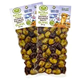 KORVEL Olives - Olives grecques - Mélange d'olives Kalamata-Halkidiki avec origan - 500 gr (2 x 250 gr) - Emballage ...