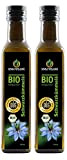 Kräuterland - huile de cumin noir biologique, filtrée 2x250ml - 100% pure, délicatement pressée à froid, égyptienne, végétalienne