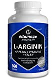 L-Arginine Gélules à Fort Dosage, 360 Capsules avec B6, B12 + Acide Folique + Sélénium + Pipérine, Qualité Allemande, sans ...