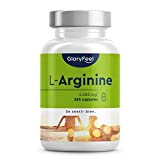L-Arginine Végétalien, Haute Dosage, 365 Capsules, 4.500 mg d'Arginine HCL dont 3.750 mg de L-Arginine Pure par Portion Journaliére, Aide ...
