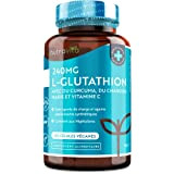 L-Glutathion 240 mg - 120 Gélules Vegan Haute Dose - Antioxydant avec NAC, Vitamine C, Sélénium, Curcuma et Chardon Marie ...