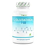 L-Glutathion avec 750 mg par gélule - Premium : glutathion réduit & bioactif issu de la fermentation - 60 gélules ...