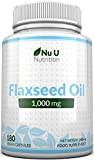 L’Huile de Graines de Lin 1,000 mg Végétalien | 180 Gélules Softgel Végétaliennes Pressé à Froid - Approvisionnement pour 3 ...